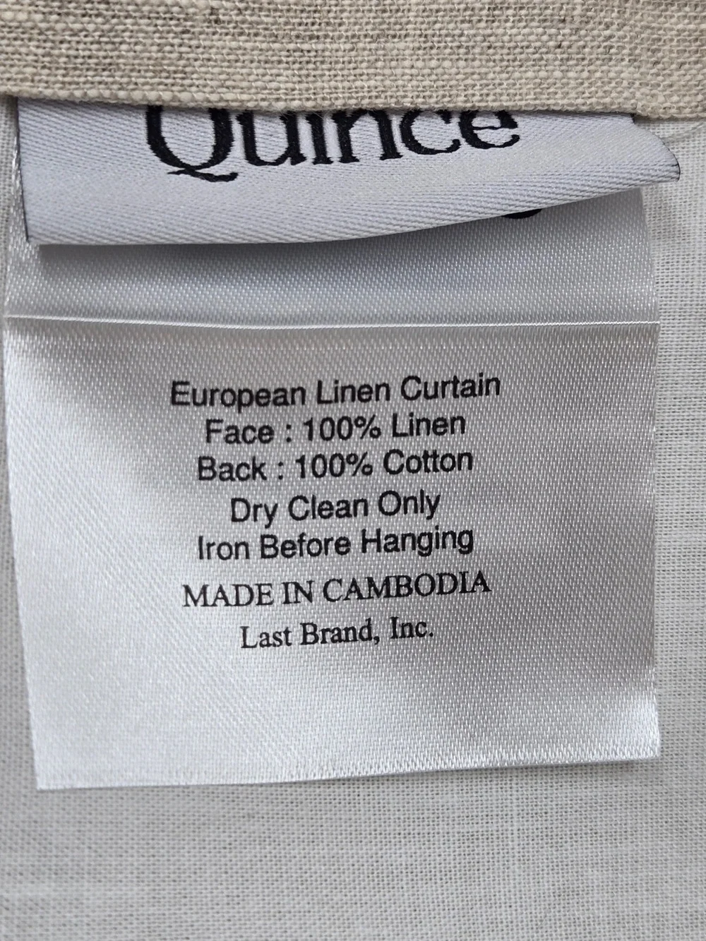 NWT QUINCE Set Of 2 48x108 European Linen Curtains Flax 0049